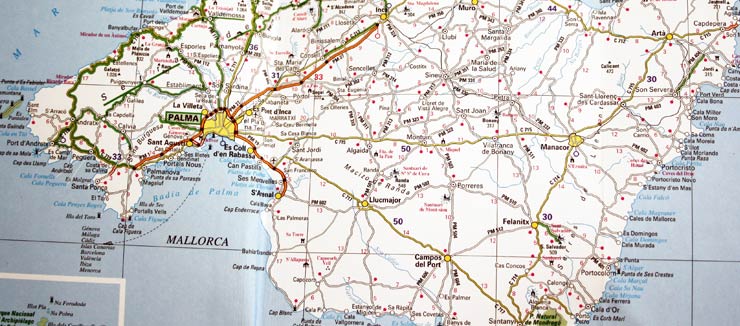 Karte im Mallorca Reiseführer